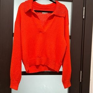 Maeve orange knit sweater